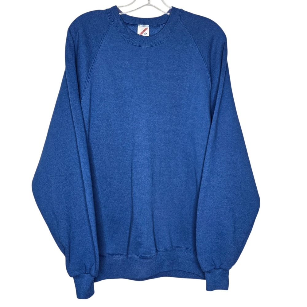 90s Vintage Jerzees Russell Blank Crewneck Sweatshirt USA Made Blue Mens XXL 2XL